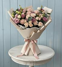 Букет цветов из:  Розы и Лизиантусы в Талицы Пушкинского района