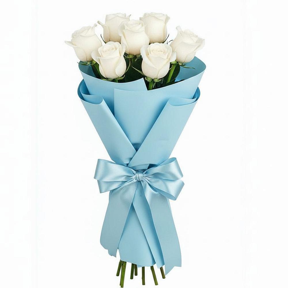 Букет 7 белых роз Проуд в Талицы Пушкинского района