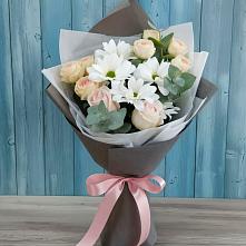 Букет цветов из:  Хризантемы и Розы в Талицы Пушкинского района