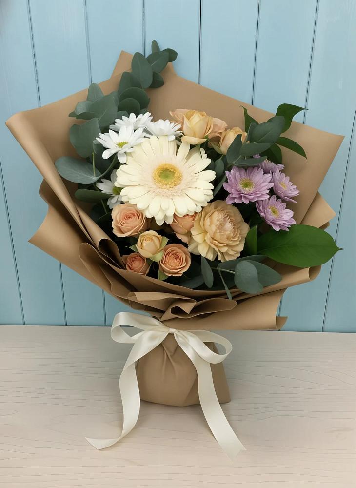 Букет цветов из: Герберы и Хризантемы в Талицы Пушкинского района