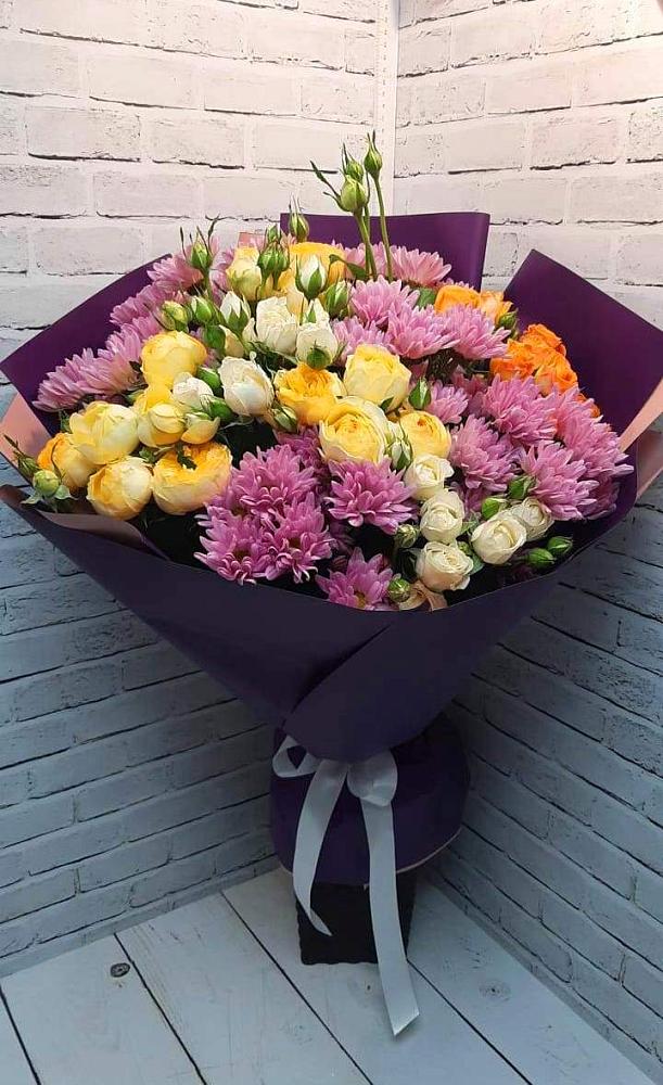 Букет цветов из: Хризантемы и Розы в Талицы Пушкинского района