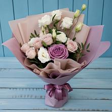 Букет цветов из:  Розы и Лизиантусы в Талицы Пушкинского района