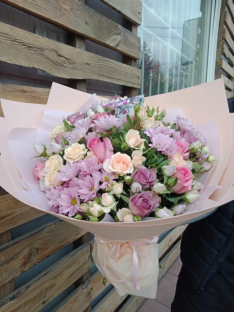 Букет цветов из: Розы и Хризантемы в Талицы Пушкинского района