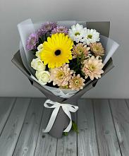 Букет цветов из:  Розы, Герберы и Хризантемы #REPLACE_PRED# Талицы Пушкинского района
