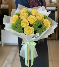 Букет цветов из:  Хризантемы и Розы в Талицы Пушкинского района