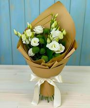 Букет цветов из:  Хризантемы и Лизиантусы в Талицы Пушкинского района