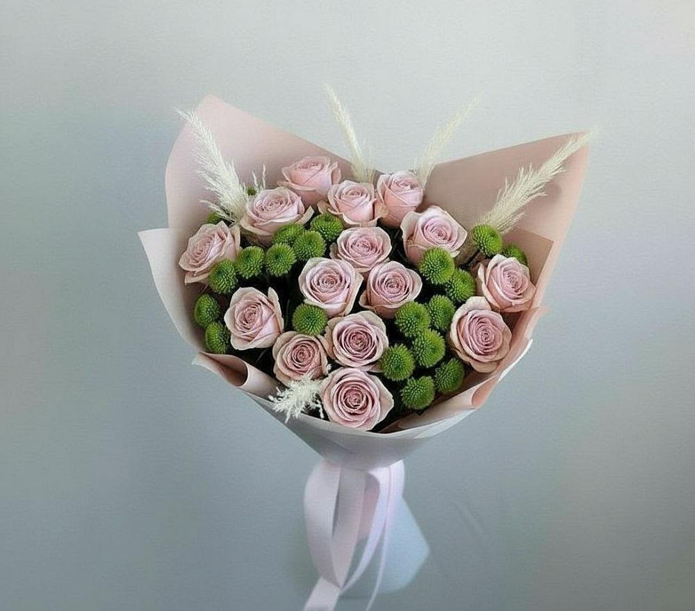 Букет цветов из: Розы и Хризантемы в Талицы Пушкинского района