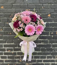 Букет цветов из:  Герберы и Хризантемы #REPLACE_PRED# Талицы Пушкинского района