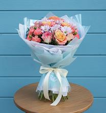 Букет цветов из:  Хризантемы и Розы в Талицы Пушкинского района