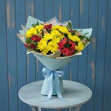 Букет цветов из:  Альстромерии и Хризантемы в Талицы Пушкинского района